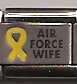 Air Force wife - yellow ribbon laser 9mm Italian charm - Click Image to Close